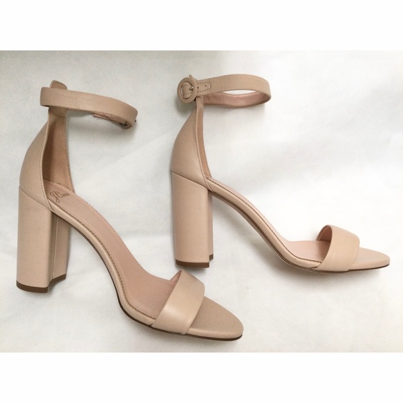 J.Crew Stella Beige Stone Leather Block Heels Ankle strap Sandals High Heel Pump - Picture 13 of 13